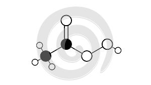 peracetic acid molecule, structural chemical formula, ball-and-stick model, isolated image peroxy acid