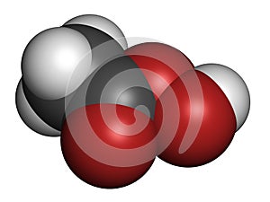 Peracetic acid (peroxyacetic acid, paa) disinfectant molecule. Organic peroxide commonly used as antimicrobial agent