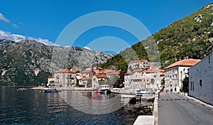 Perast city in Kotor bay, Montenegro