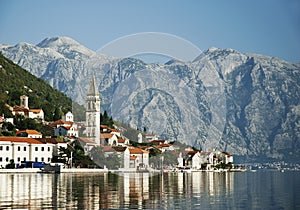 Perast in kotor bay montenegro photo