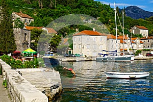 Perast promenade scene