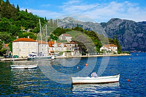 Perast promenade scene