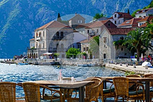 Perast promenade scene