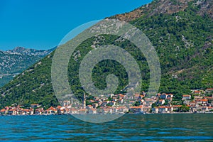 Perast town in Montenegro situated at Boka Kotorska bay