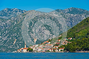 Perast town in Montenegro situated at Boka Kotorska bay