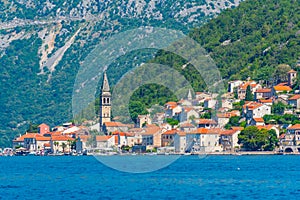 Perast town in Montenegro situated at Boka Kotorska bay