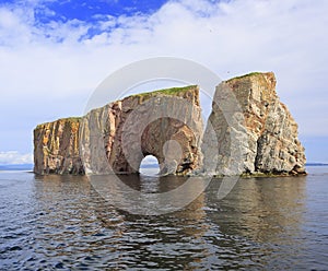 Perce Rock viewed from the sea, Atlantic Ocean, Canada