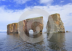 Perce Rock viewed from the sea, Atlantic Ocean, Quebec