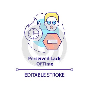 Perceived lack of time concept icon