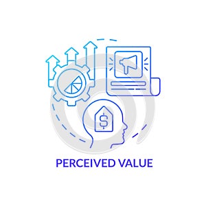 Perceived value blue gradient concept icon photo