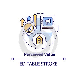Perceived value concept icon photo