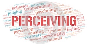 Perceiving typography word cloud create with the text only.