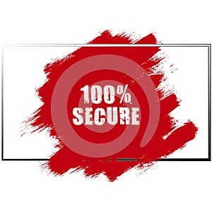 percent 100 secure on white