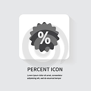 Percent bubble price. percent label icon. Coupon discount promotion sale. Special offer sign. vector illustration