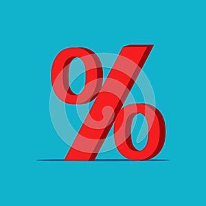 Percent concept. Red percentage symbol. business concept