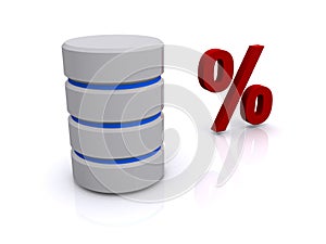 Percent database on white