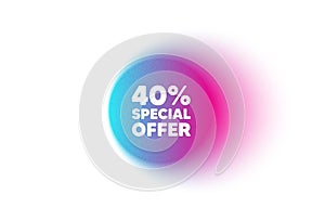40 percent discount offer. Sale price promo sign. Color neon gradient circle banner. Vector