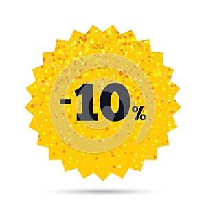 10 percent discount sign icon. Sale symbol.