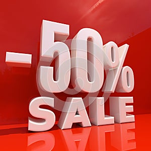 Percent Discount Sign, Sale Up to 50