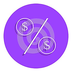 percent with dollar sign badge icon. Simple glyph, flat vector of Finance icons for ui and ux, website or mobile application