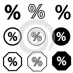 Percent icon vector set. loan illustration sign collection. deposit symbol. profit logo.