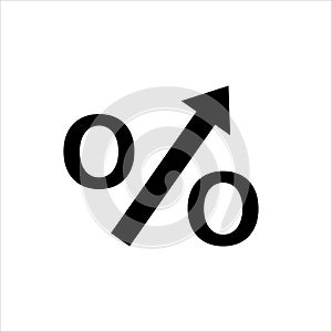 percent interest rate growth symbol vector