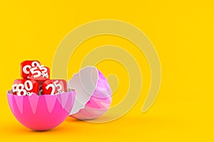 Percent numbers inside easter egg