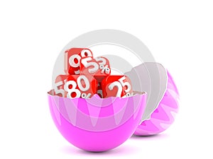 Percent numbers inside easter egg