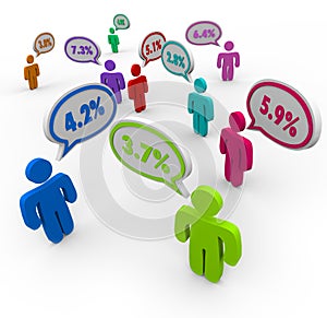 Percent Numbers Interest Rates People Talking Comparing Best Off