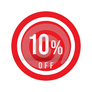 10 percent off - red sale stamp - special offer sign. Vector illustration
