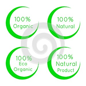 100 percent organic labels set