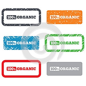 100 percent organic sign. Natural food symbol