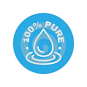 100 percent pure label sticker badge stamp icon, Isolated Transparent Background, 100% pure, vector illustration