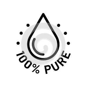 100 percent pure label sticker badge stamp icon, Isolated Transparent Background, 100% pure, vector illustration