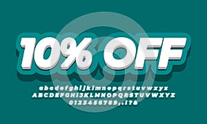 10 percent sale discount promotion text 3d dark blue photo