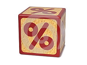 Percent Sign - Childrens Alphabet Block.