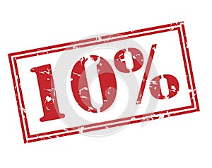 10 percent stamp on white background