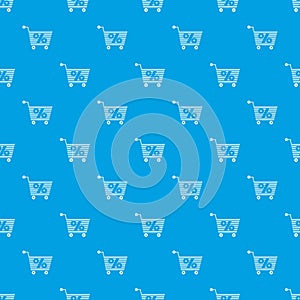 Percent trolley pattern vector seamless blue
