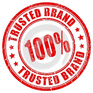 100 percent trusted brand rubber stamp photo
