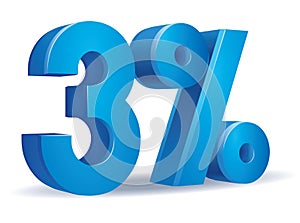 Percentage blue color vector, 3