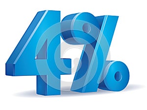 Percentage blue color vector, 4