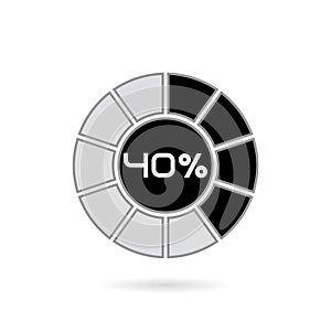 Percentage diagram. 10 20 30 40 50 60 70 80 90 100 percent pie chart. Business infographics template