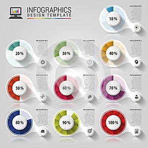 Percentage Diagram Presentation Design Elements. Infographics. Vector illustration