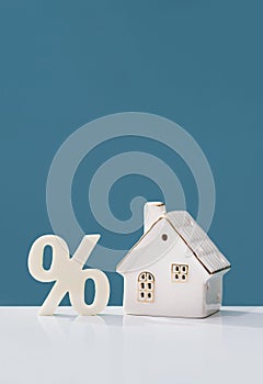 Percentage mortgage calculator or real estate business concept