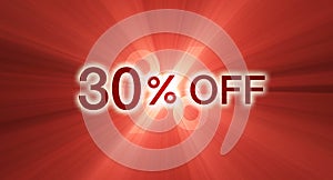 Percentage off discount red banner