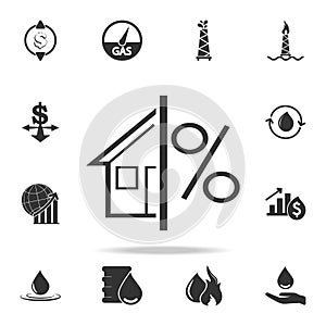 percentage real estate icon. Detailed set of finance, banking and profit element icons. Premium quality graphic design. One of the