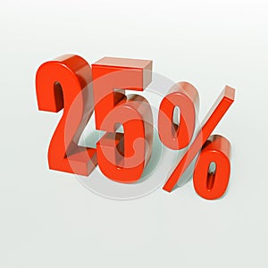 Percentage sign, 25 percent