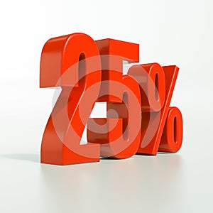 Percentage sign, 25 percent