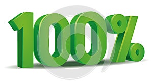 Percentage vector in green color, 100