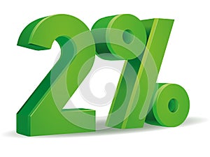 Percentage vector in green color, 2